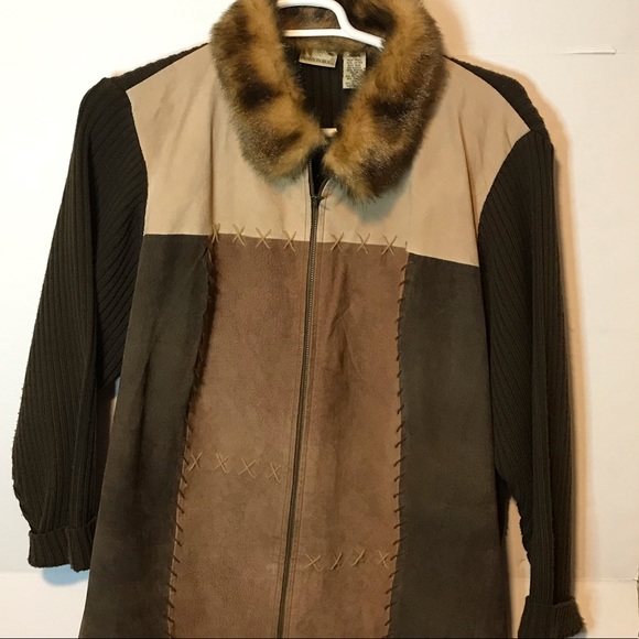 Fashion Bug Womens Brown Sz 22 Leather Jacket - Picture 1 of 7